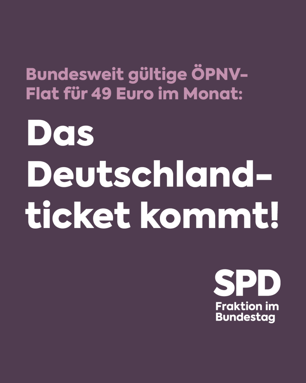 Das Deutschlandticket kommt.